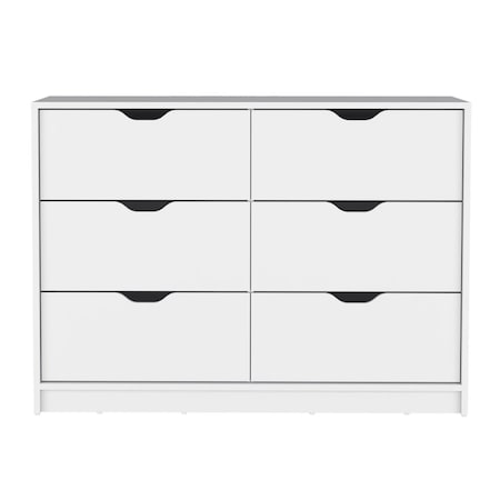 Tuhome Basilea 4 Drawers Dresser, 2 Cabinets, White CLB8972